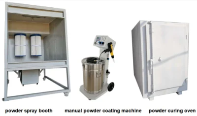 Полная система ручного электростатического порошкового покрытия. Установка для распыления порошка. Печная камера. Порошковый пистолет.